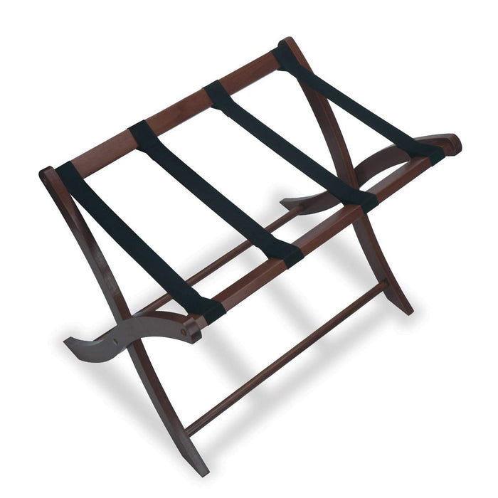 Contemporary Home Living 26.5" Antique Walnut Wood Folding Luggage Rack