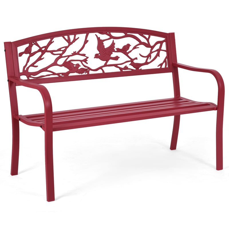 GIANTEX 50" Outdoor Bench With Cast Iron Backrest & Ergonomic Armrest (LOCAL PICKUP ONLY)