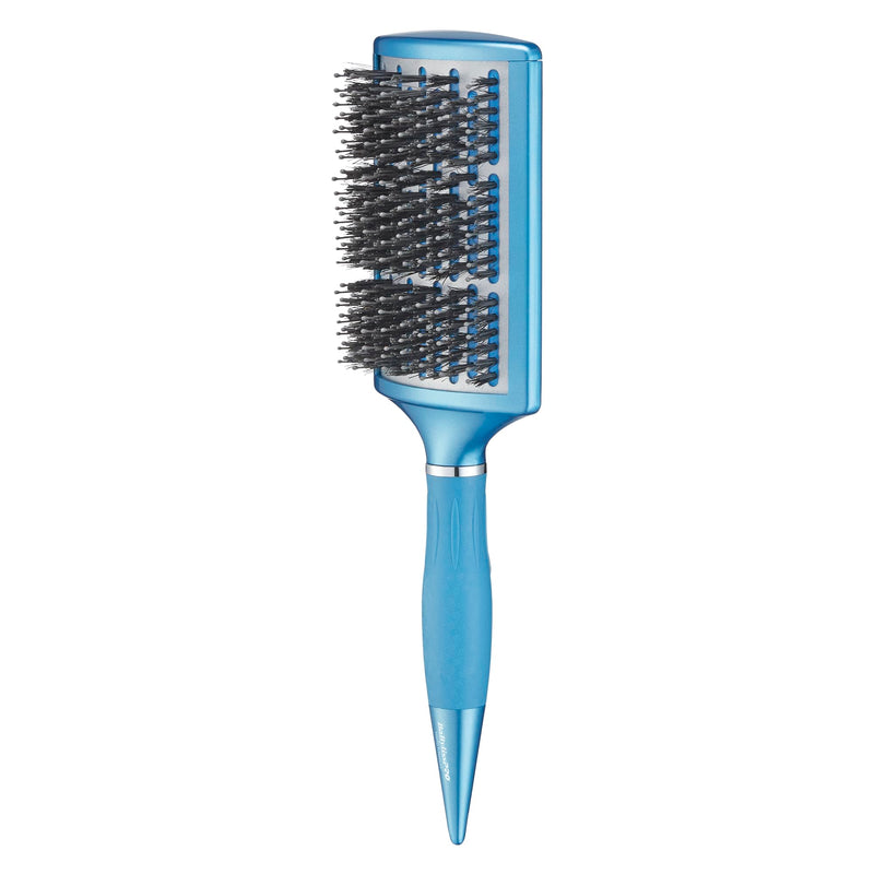 Babylisspro Nano Titanium Curved Boar & Nylon Paddle Brush, Fast Blow-Dry Styling Brush For Smooth, Shiny Hair, Ideal For All Hair Types