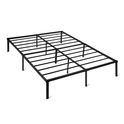 Giantex 14 Inch Full Platform Bed Frame, Minimalist Style Mattress Foundation With Solid Rubber Wood, Heavy Duty Wood Slat Support, Without Headboard, Easy Assembly, No Box Spring Needed,Walnut (LOCAL PICKUP ONLY)
