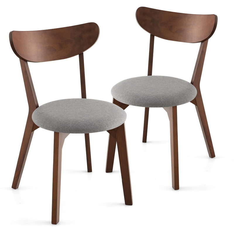ERGOMASTER Mid-Century Modern Dining Chairs, Rubber Wood Chairs With Curved Back For Home, Kitchen, Dining Room, Restaurant (Set Of 2) (LOCAL PICKUP ONLY)
