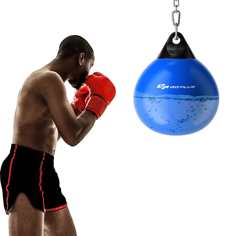 Goplus Water Aqua Bag, 21'' 180 Pound /18” 110 Pound Heavy Punching Bag With Adjustable Metal Chain, Water Injection Hose, Boxing Training Bag For Adults Fitness, MMA (Blue-18”, 110LBS) (LOCAL PICKUP ONLY)