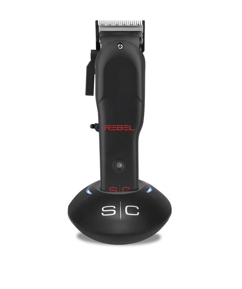 Stylecraft Rebel Professional Super-Torque Cordless Hair Clipper (Modular Lids: Pink, Blue, Black Included), Black Diamond Carbon Fusion Faper Blades