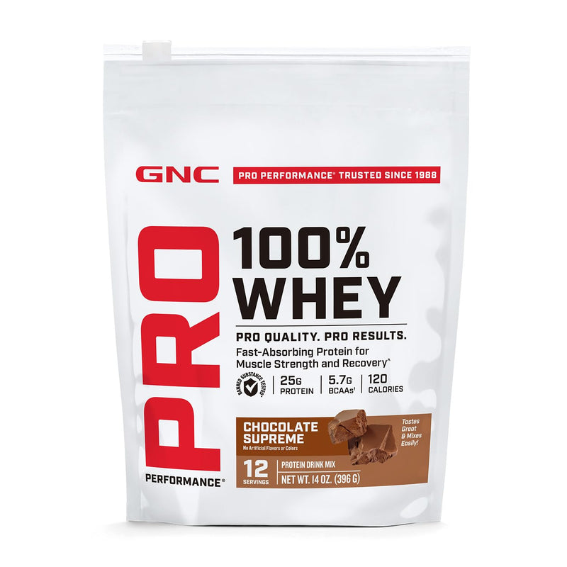 GNC Pro Performance 100% Whey Protein Powder | Supports Healthy Metabolism And Lean Muscle Recovery | Chocolate Supreme | 12 Servings