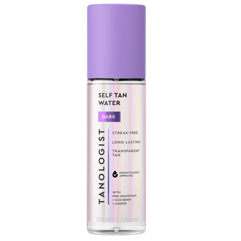 Tanologist Dark Self Tan Water, Clear Tanning Water, Self Tanner Spray, Streak-Free Tanning Mist, Natural Bronzing, No Fake Tan Smell, Long Lasting, Clean Ingredients, 6.76 Fl. Oz/200 Ml Bottle