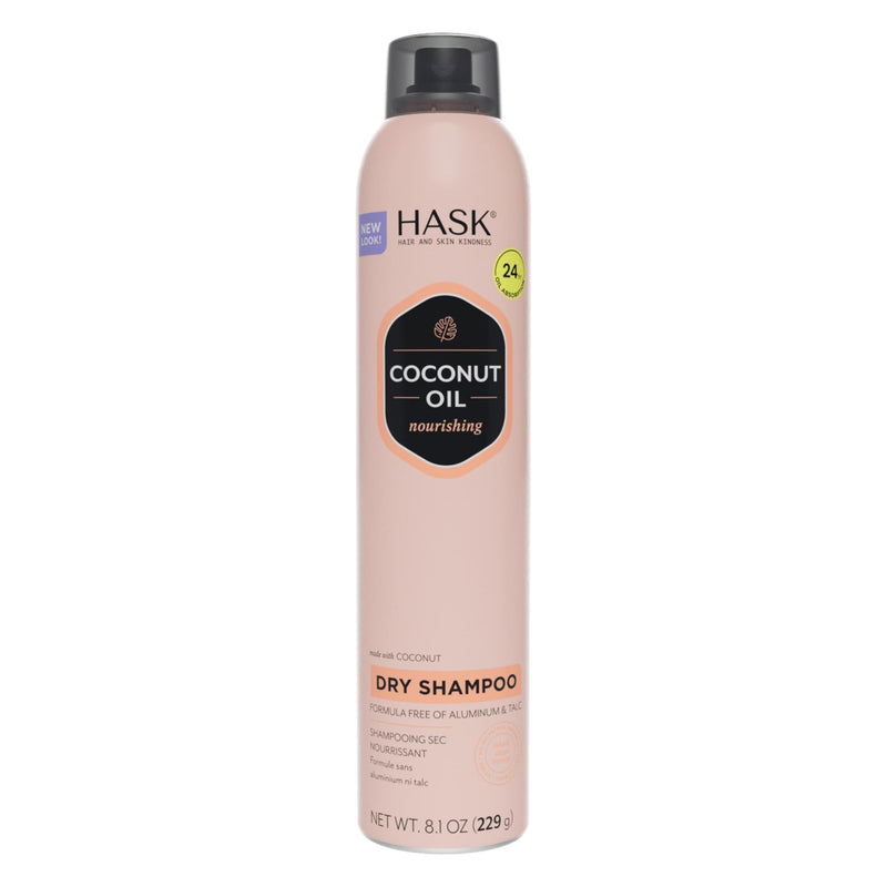 HASK Coconut Oil Nourishing Dry Shampoo – Absorbs Oil, Adds Volume & Light Texture, Nourishes Hair, No Sulfates Or Parabens, Cruelty-Free – 8.1Oz