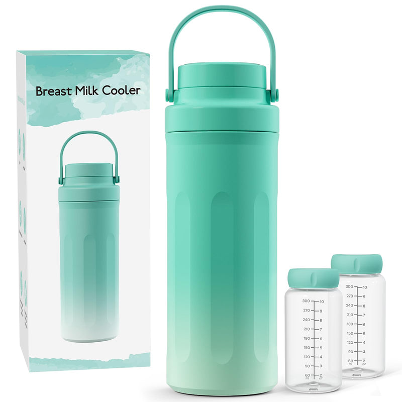 Yellnidd 22Oz Portable Breast Milk Cooler For Work & Travel, Ice-Free Breastmilk Cooler With 360° Surround Cooling For 24 Hours & Leak-Proof Dual-Bottle Design For Breastfeeding Moms' All-Day Needs