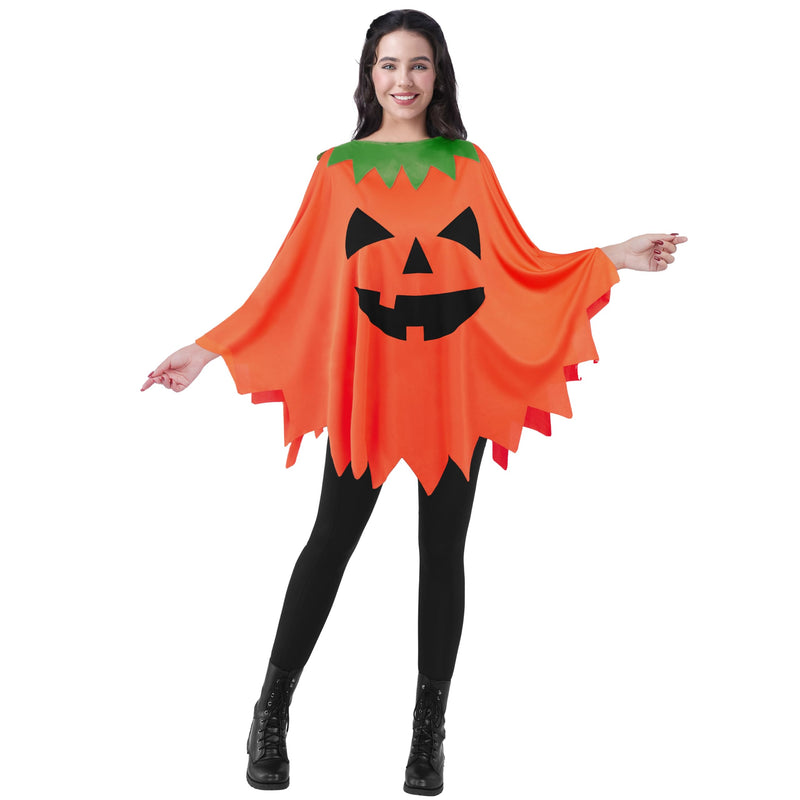Spooktacular Creations Halloween Pumpkin Poncho Costume, Pumpkin Costume Set For Women For Adult To Halloween Parties, Adult Parties, Ghost Costumes Events And Role Play