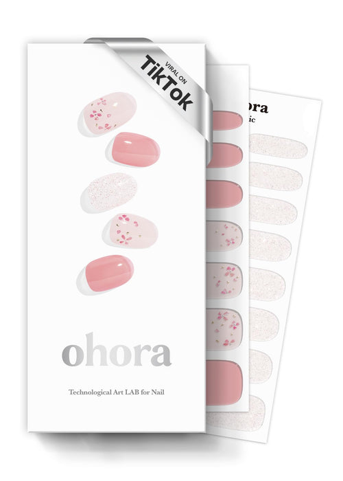 Ohora Semi Cured Gel Nail Strips (N Caramel Bear) - Brown, Patterned, Works With Any UV/LED Lamps, Salon-Quality, Long Lasting, Easy To Apply & Remove - Includes 2 Prep Pads, Nail File & Wooden Stick