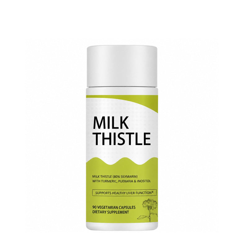 Milk Thistle Supplement, Apoyo Hepático Con Cardo Mariano With 80% Silymarin, Inositol, Turmeric, Vitamin C & L-Methionine, Liver & Digestive Wellness Support, 90 Capsules