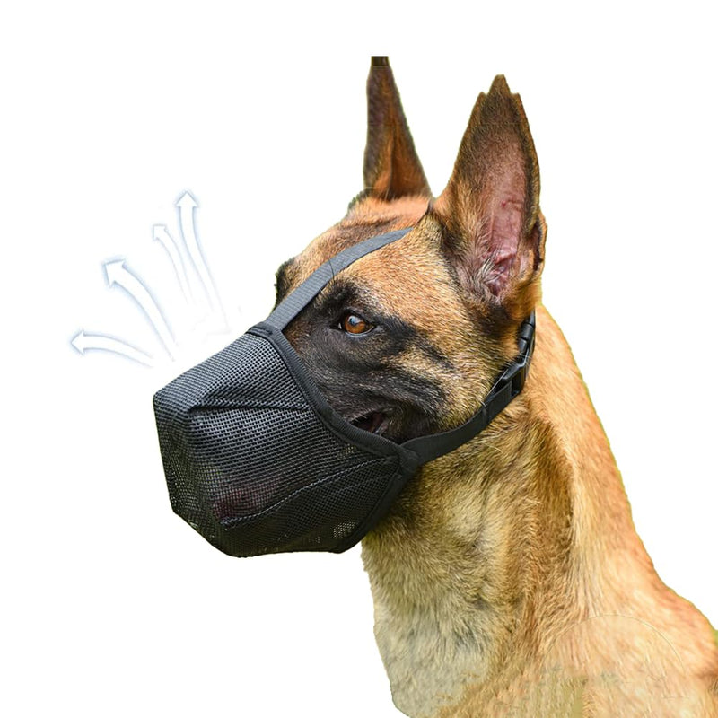 YSSY Spread Dog Muzzle, Mesh Soft Muzzle For Small Medium Large Dogs, Dog Mouth Guard, Adjustable Muzzles For Scavenging Biting Licking And Chewing, Allows Panting And Drinking(L)