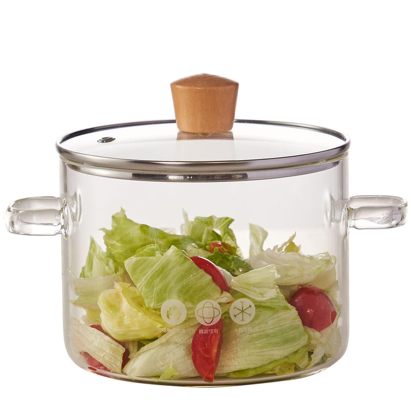 Mzowgzk 64 Oz Glass Stew Pot With Tempered Glass Lid - Heat-Resistant Borosilicate Glass Stovetop Stew Pot - 1.9 L Clear Stew Pot For Pasta And Soups - Microwave And Dishwasher Safe