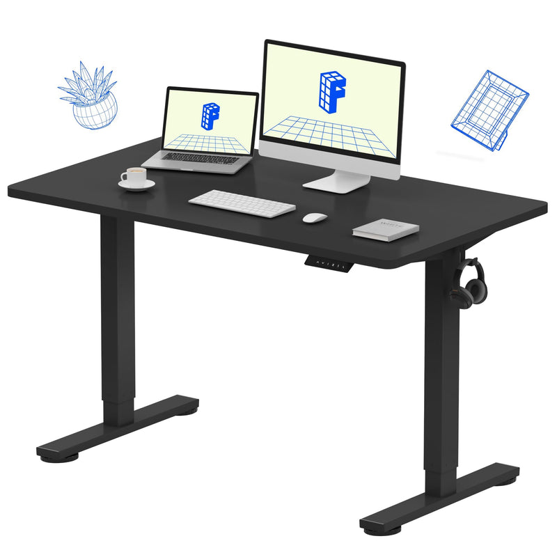 FLEXISPOT EN1 One-Piece Standing Desk, Electric Adjustable With 4 Memory Presets, 176 LBS Capacity, Stable & Quiet, Seamless Desktop For Home Office & Dual Monitors, 48"X24" Black (LOCAL PICKUP ONLY)
