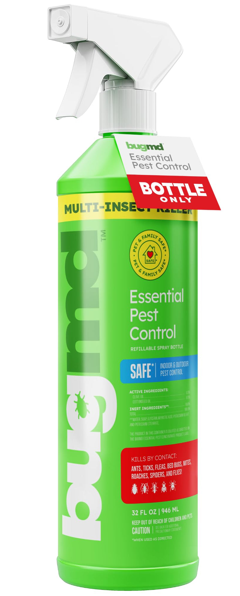 Bugmd Empty Refillable Spray Bottle 32 Oz With 3 Modes