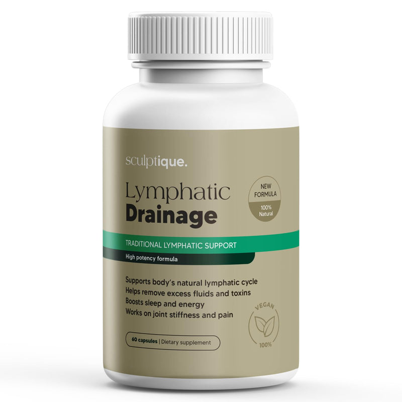 Sculptique Lymphatic Drainage Supplement – Lymphatic Drainage Capsules With Dandelion, Burdock, Cleavers & Echinacea, Supports Bloating, Fluid Balance & Daily Lymphatic Wellness – 60 Capsules