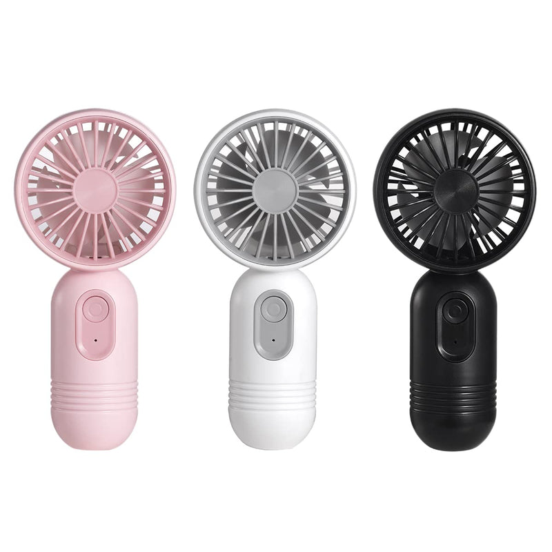 Vansmago [Portable Mini Fan 3-Pack] Handheld Personal Small Fan With 3-Speed For Travel, USB Rechargeable Battery Operated Eyelash Fan, Black&White&Pink