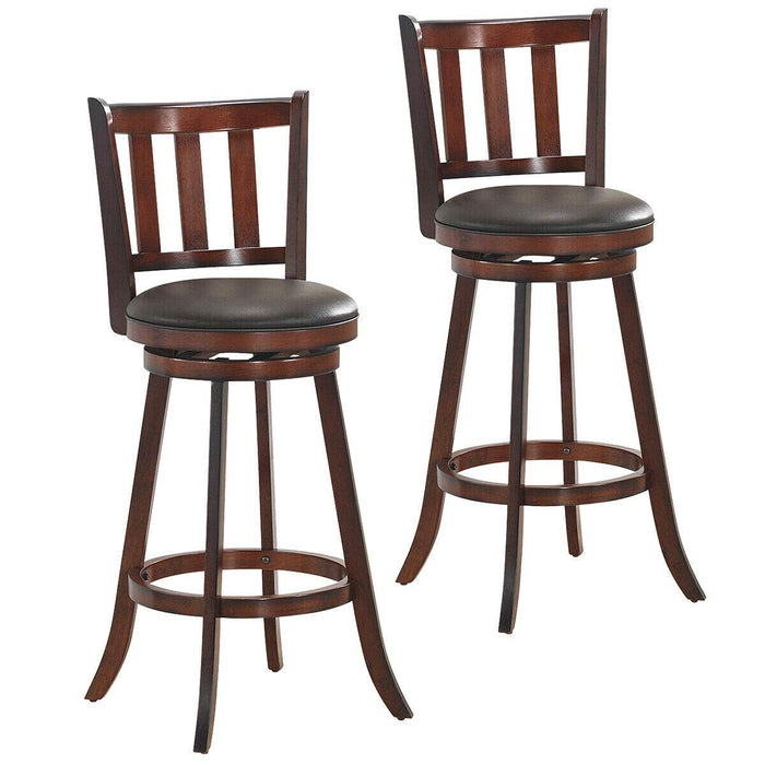 COSTWAY Bar Stools Set Of 2, Counter Height Dining Chair, Fabric Upholstered 360 Degree Swivel, PVC Cushioned Seat, Perfect For Dining And Living Room (Height 29.5''-Set Of 2) (LOCAL PICKUP ONLY)