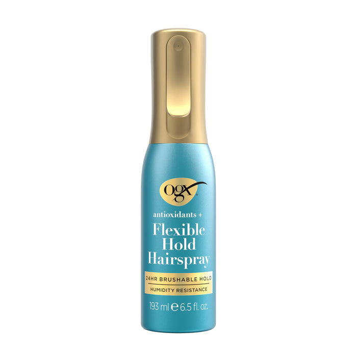 OGX Antioxidants + Flexible Hold Hairspray, Anti Humidity Hairspray For 24 Hour Hold & Protection For Your Style, Hair Spray In A Continuous Mist Spray Bottle, Paraben-Free, 6.5 Fl. Oz