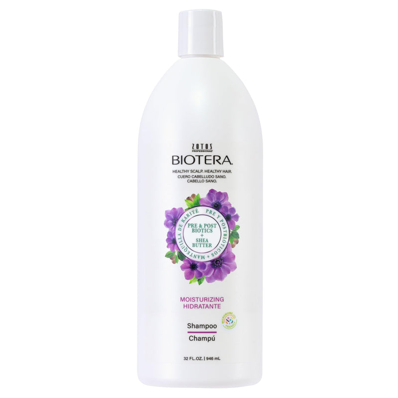 Biotera Moisturizing Shampoo For Dry, Fine Hair - Lightweight Hydration With Coconut & Shea Butter, Restores & Nourishes Moisture, Enhances Shine & Softness, Color-Safe, Vegan, 32 Fl Oz