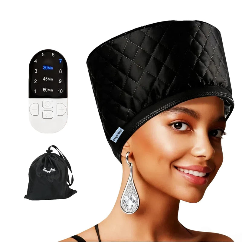 Hair Steamer For Natural Hair (Home Use) - 10-Speed Temperature Control, Fast Heating & Deep Strand Nourishment Heat Cap