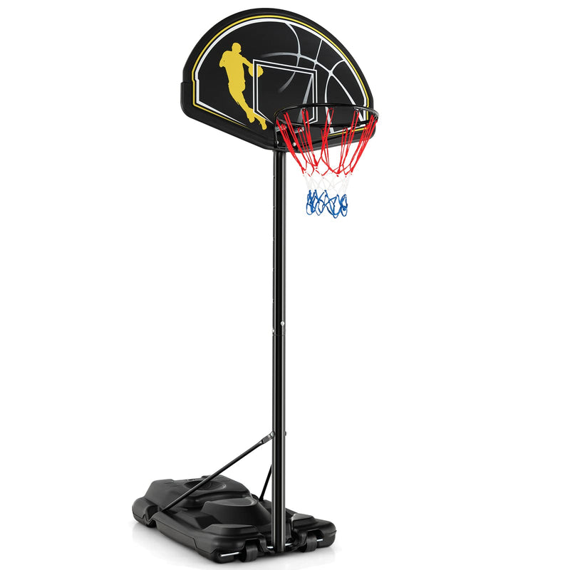 Goplus Portable Basketball Hoop Outdoor Indoor, 4.25-10FT 12-Level Adjustable Basketball Goal W/ 44’’ Shatterproof Backboard, Fillable Base, Basketball Stand System For Youth Adults (LOCAL PICKUP ONLY)