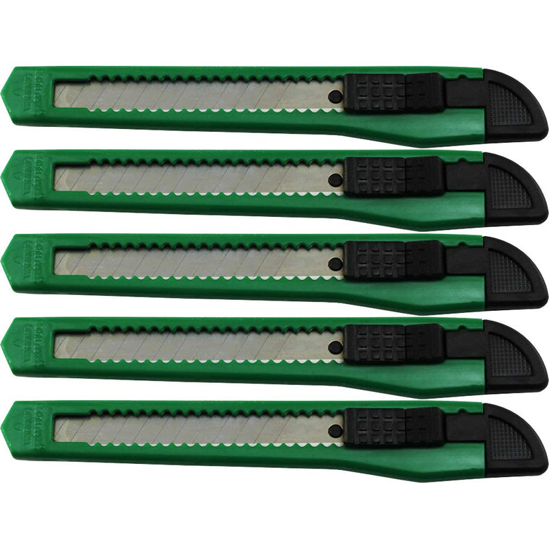 5X Bulk Small Green Utility Knife Box Cutter Snap Off Blade 9MM Blade