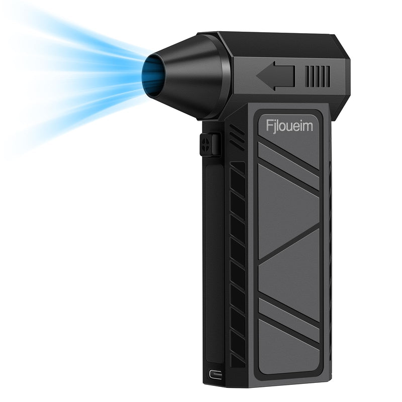 Fjloueim Electric Air Duster, 130,000RPM Compressed Air Duster Rechargeable With 4-Speed Settings, Mini Turbo Jet Fan Blower Portable USB-C For Keyboards PC Electronics Cars (Black)