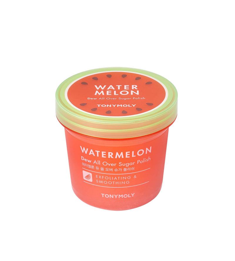 TONYMOLY Watermelon Dew All Over Body Sugar Polish, Hydrating Serum For Glowing Skin, Korean Skincare, Watermelon Extract, Aloe Leaf Extract, & Centella Asiatica, All Skin Types, 10 Oz