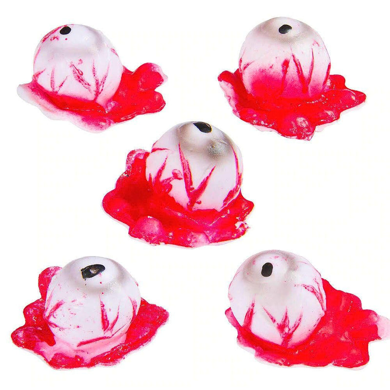 Spooky White & Red Plastic Asylum Bloody Eyeballs - 1 Pack - Creepily Realistic & Unique Haunted House Horror Prop - Perfect For Halloween Event Decorations