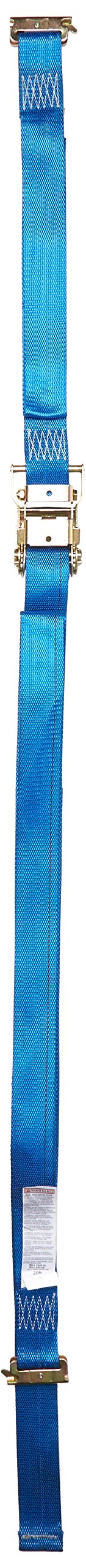 Pacific Cargo Control 2" X 20' Series E/A Blue Ratchet Strap W/Spring E Fittings