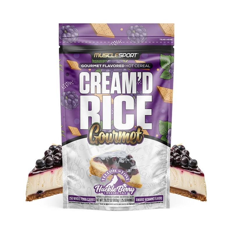 Musclesport Cream'd Rice Gourmet - Hot Rice Cereal With Premium Flavor Inclusions, 25 Servings (Huckleberry Cheese)