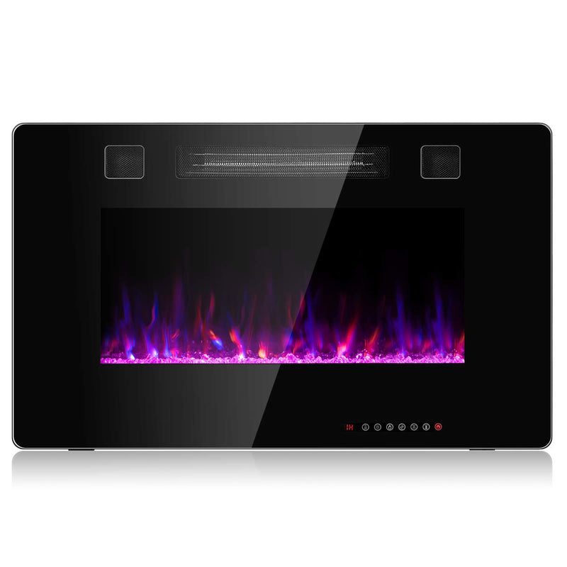 GOFLAME 30 Inch Electric Fireplace Recessed And Wall Mounted, Fireplace Heater In-Wall Built With Remote Control, Timer, Touch Screen, Adjustable Color (LOCAL PICKUP ONLY)