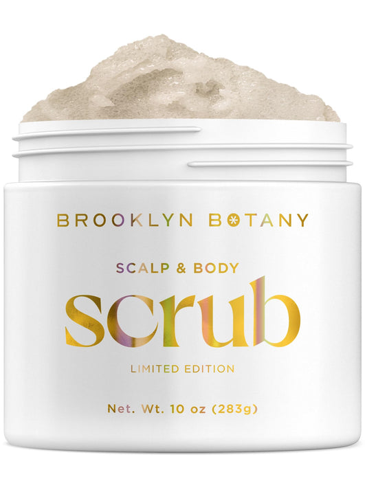 Brooklyn Botany Scalp & Body Scrub – Sugar Scrub Body Exfoliator And Scalp Scrub Made With Coconut Oil To Moisturize, Cleanse And Gently Exfoliate Scalp And Body – Tropical Scent 8.8 Oz