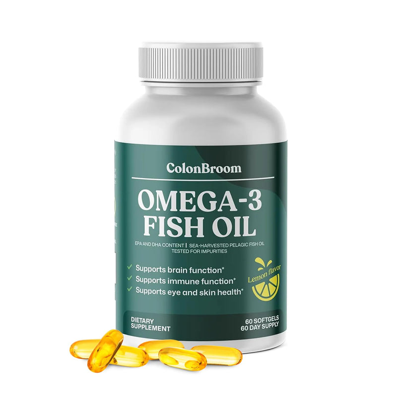 Colonbroom Omega 3 Fish Oil 2640Mg, EPA & DHA, Lemon, 60 Softgels