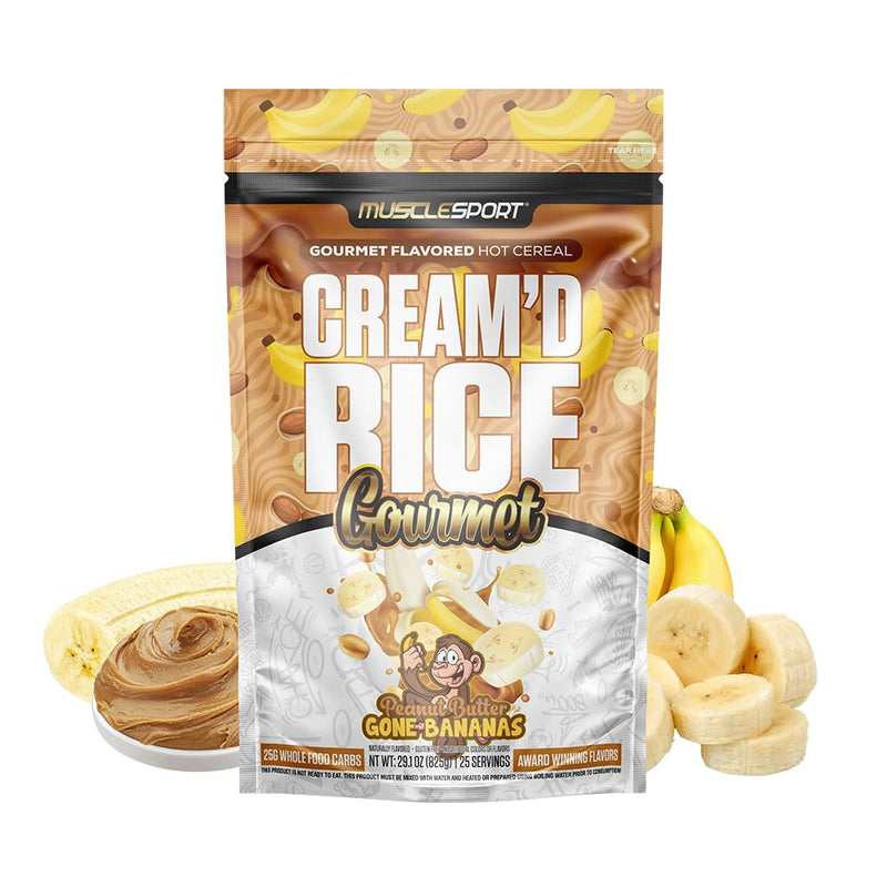Musclesport Cream'd Rice Gourmet - Hot Rice Cereal With Premium Flavor Inclusions, 25 Servings (Peanut Butter Gone Bananas)