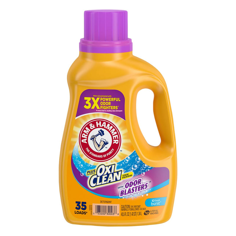 Arm & Hammer, Plus Oxiclean Odor Blasters Fresh Burst, 35 Loads Liquid Laundry Detergent, 45.5 Fl Oz