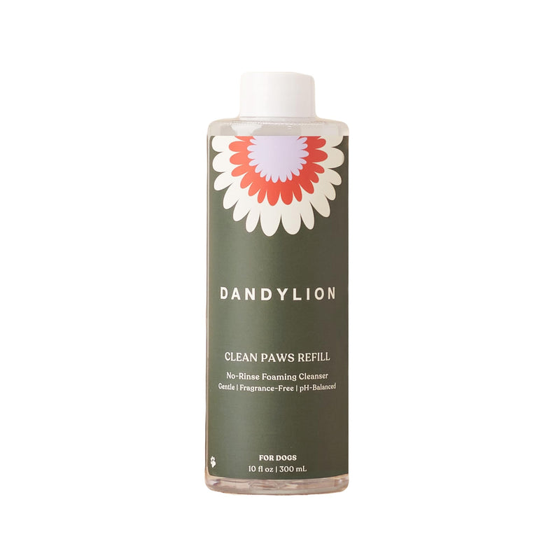 Dandylion Clean Paws No-Rinse Foaming Cleanser Refill – Gentle, Fragrance-Free, Ph-Balanced For Dogs, 10 Fl Oz