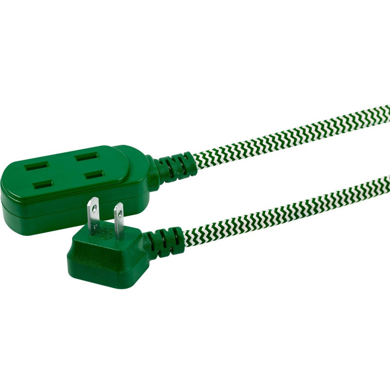Philips 8' 3-Outlet Polarized Extension Cord Indoor Green/White