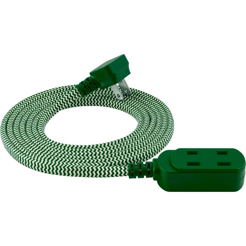Philips 8' 3-Outlet Polarized Extension Cord Indoor Green/White