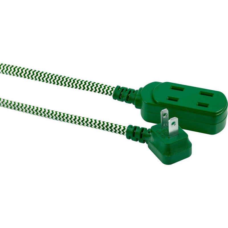Philips 8' 3-Outlet Polarized Extension Cord Indoor Green/White