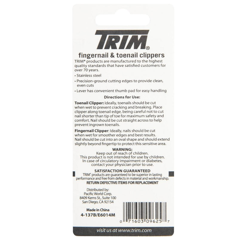 Trim Stainless Steel Fingernail & Toenail Clipper Pack - 2pc