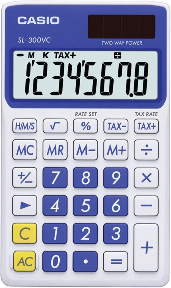 Casio SL-300VC Color Handheld Calculator - Blue