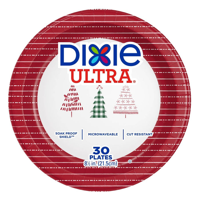 Dixie Ultra 9" Holiday Plates - Trees - 30ct
