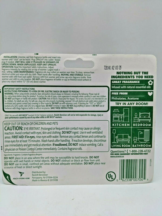 Air Wick Plug in Scented Oil Kit (Warmer + 3 Refills) - Fresh Waters Scent.
