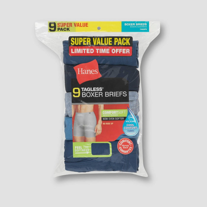 Hanes Men's Comfort Soft Super Value 9pk Waist Band Boxer Briefs - XL