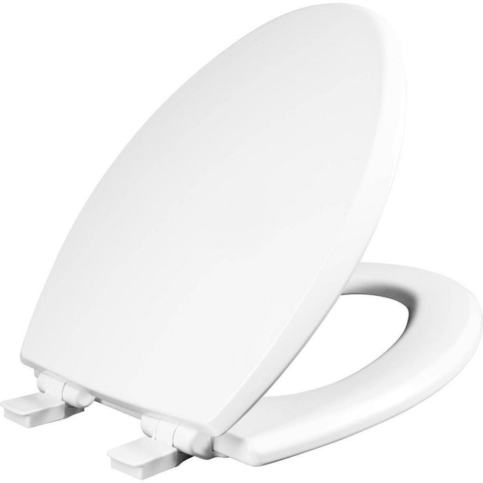 Kendall Elongated Enameled Wood Toilet Seat with Easy Clean and Slow Close Hinge White - Mayfair