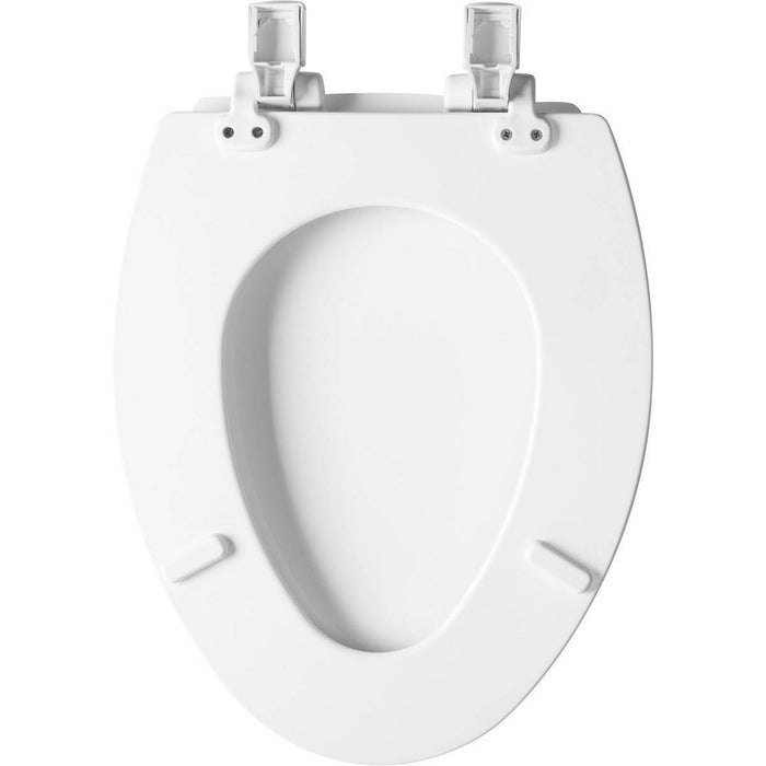 Kendall Elongated Enameled Wood Toilet Seat with Easy Clean and Slow Close Hinge White - Mayfair