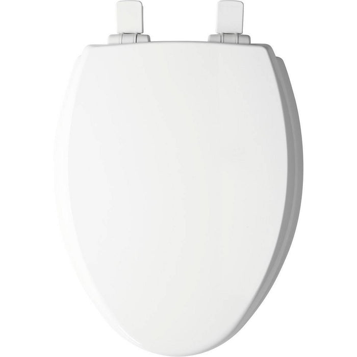 Kendall Elongated Enameled Wood Toilet Seat with Easy Clean and Slow Close Hinge White - Mayfair