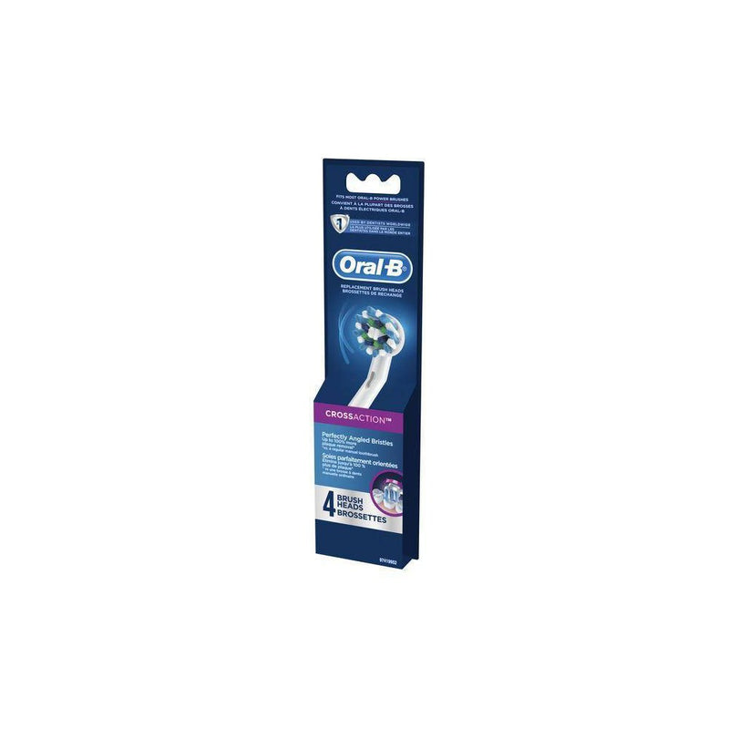 LOT OF 2!! Oral-B Cross Action Electric Toothbrush Replacement Brush Heads - 4ct
