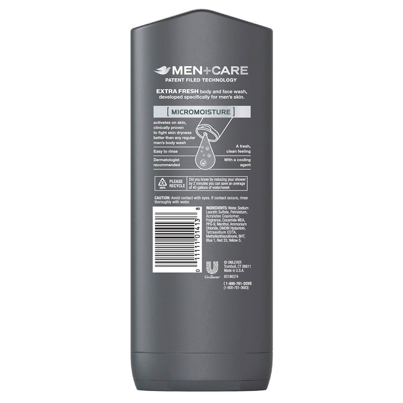 Dove Men+Care Extra Fresh Micro Moisture Cooling Body Wash - 18 fl oz